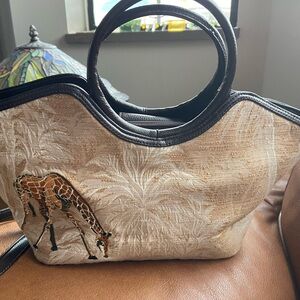 Elegant Cream and Brown Embroidered BUENO Women's Bag
